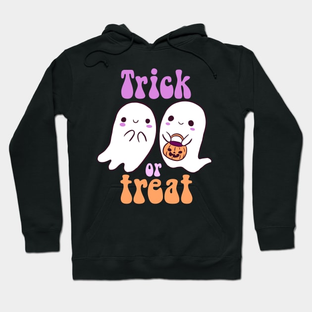 Trick or treat cute ghost couple Hoodie by Yarafantasyart